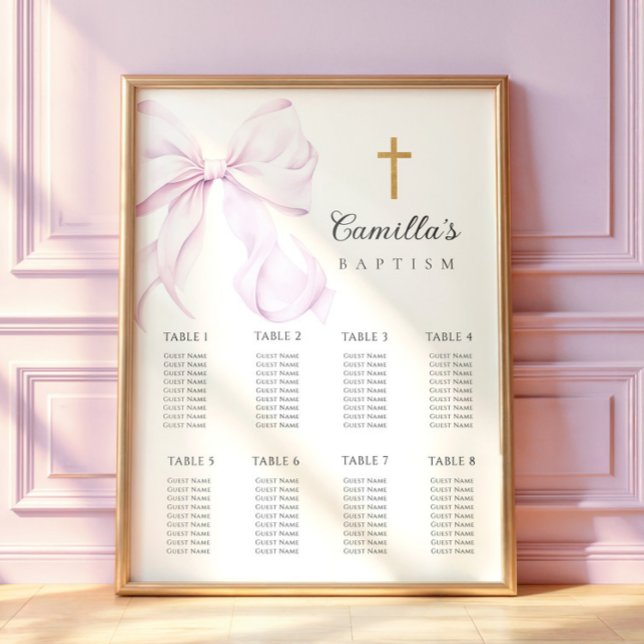 Póster Purple Bow Baptism Seating Chart (Subido por el creador)