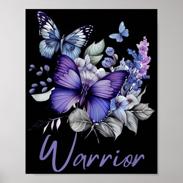 Póster Purple Butterflies Warrior Suicide Prevention Awar (Frente)