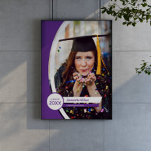 Purple Curved Frame Photo Graduation
