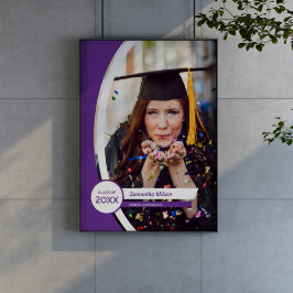 Póster Purple Curved Frame Photo Graduation