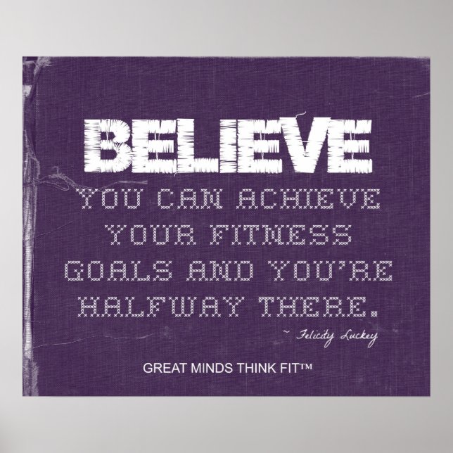 Póster Purple Denim Cree Que Fitness Poster (Frente)