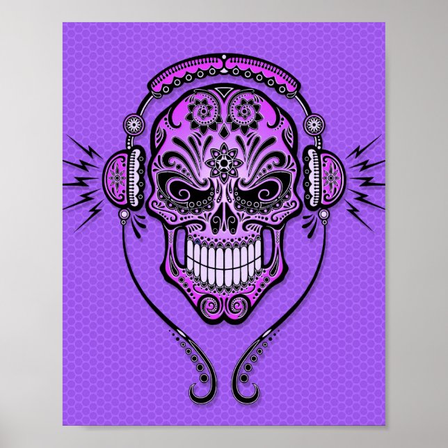 Póster Purple DJ Sugar Skull (Frente)