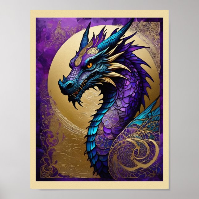 Póster Purple Dragon Ready To Frame Art Print (Frente)