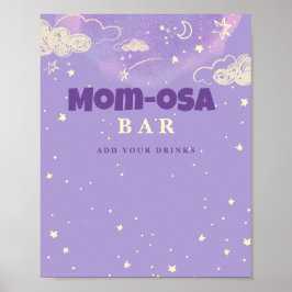 Póster Purple Dream Baby Shower Mom-osa Bar