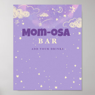 Póster Purple Dream Baby Shower Mom-osa Bar