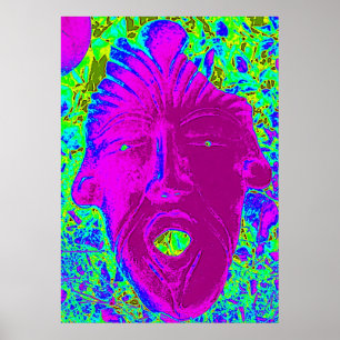 Póster purple face open mouth