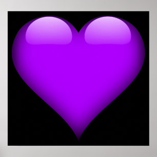 Póster Purple Glass Heart Customizable