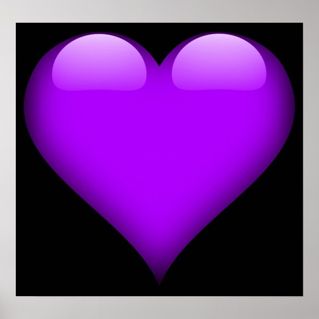 Póster Purple Glass Heart Customizable (Frente)