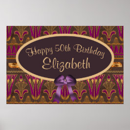 Póster Purple Gold Art Deco Imprimir 50 Poster de cumplea