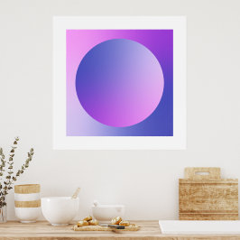 Póster Purple Gradient Circle Vignette Abstract Design