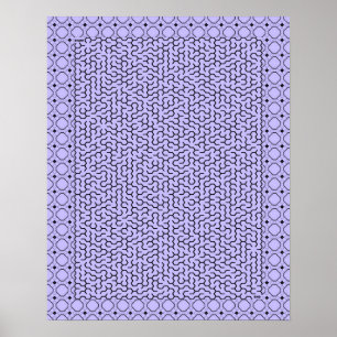 Póster Purple Hexagon Maze