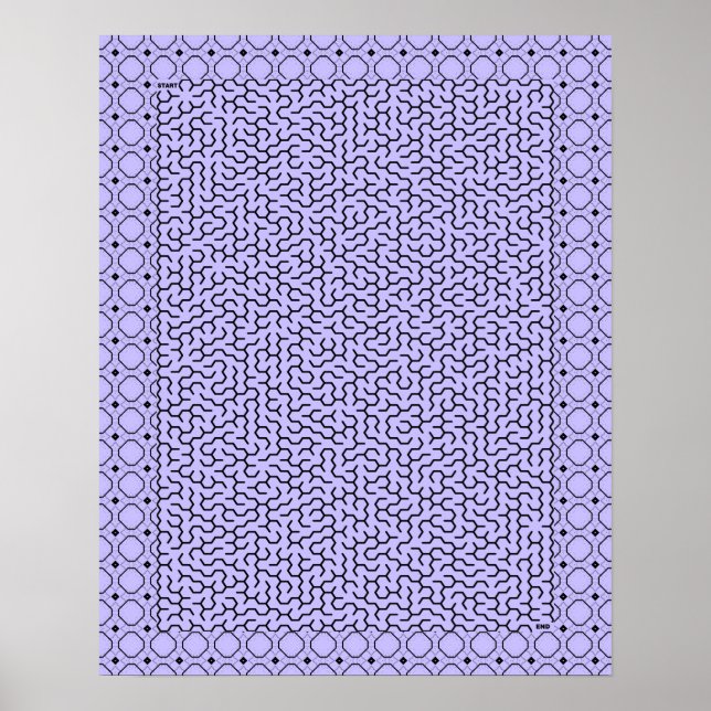 Póster Purple Hexagon Maze (Frente)