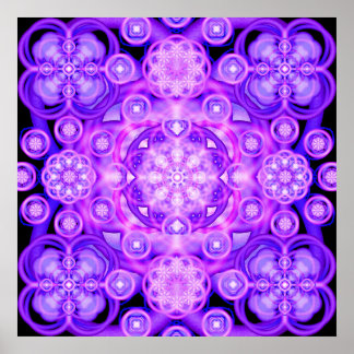 Póster Purple Lights Mandala