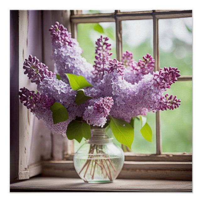 Póster Purple Lilac Bouquet (Anverso)