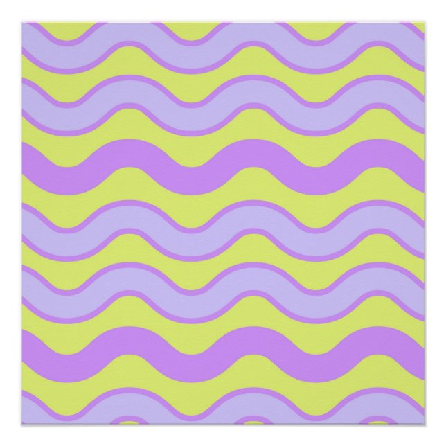 Póster Purple Lime Groovy Stripe Primavera Minimalista mo (Anverso)