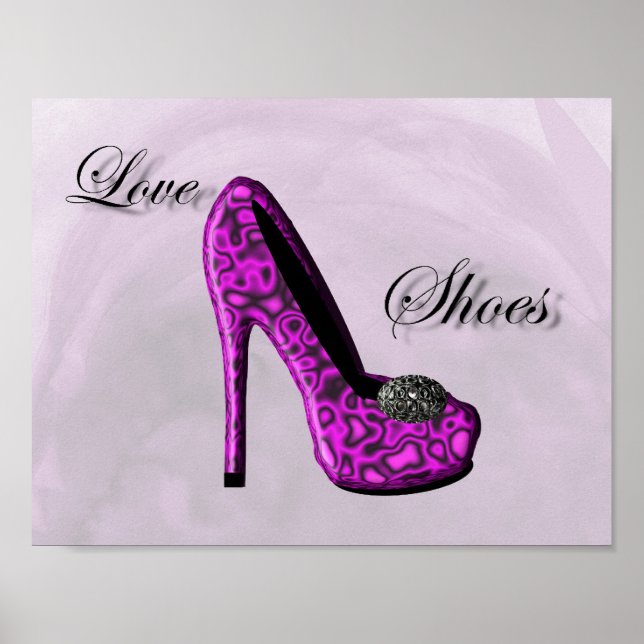 Póster Purple Love Shoes Stiletto Fashion Poster (Frente)