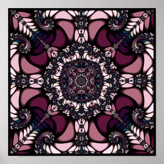 Póster Purple Mandelbrot Kaleidoscope (Frente)
