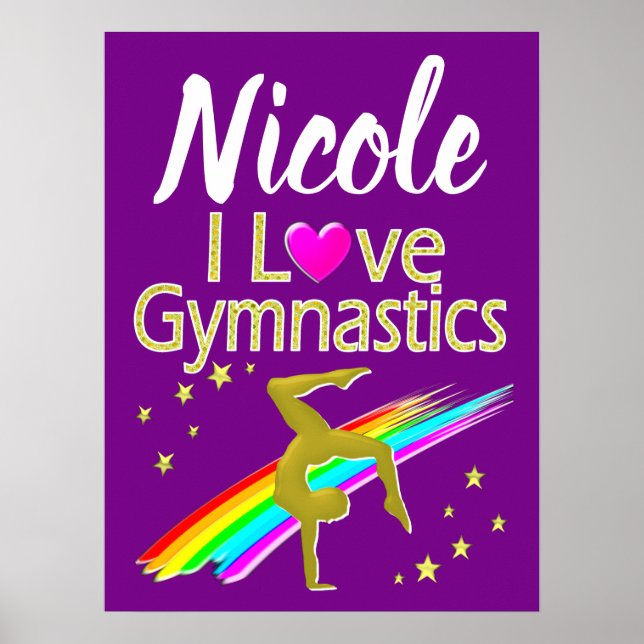 PÓSTER PÚRPLE ME ENCANTA EL DISEÑO DE GIMNASTICAS (Frente)