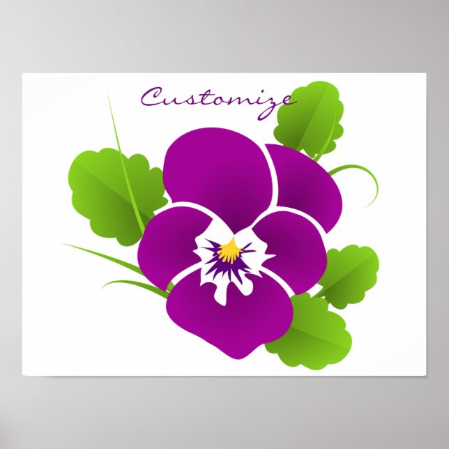 Póster Purple Pansy Flower Thunder_Cove (Frente)