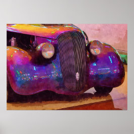Póster Purple Pearl Classic Car Front End Poster Art