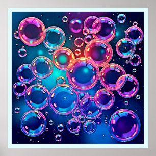 Póster Purple Pink Bubble Magic