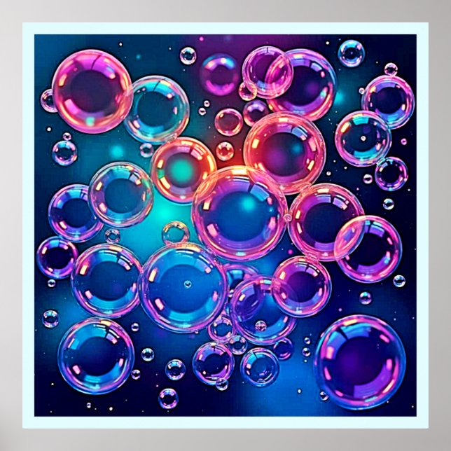 Póster Purple Pink Bubble Magic (Frente)