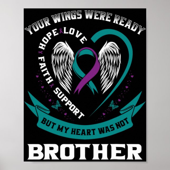 Póster Purple Ribbon Wing Suicide Awareness Prevention Br (Frente)