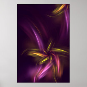 Póster Purple Shades Resumen Fantasía Flor