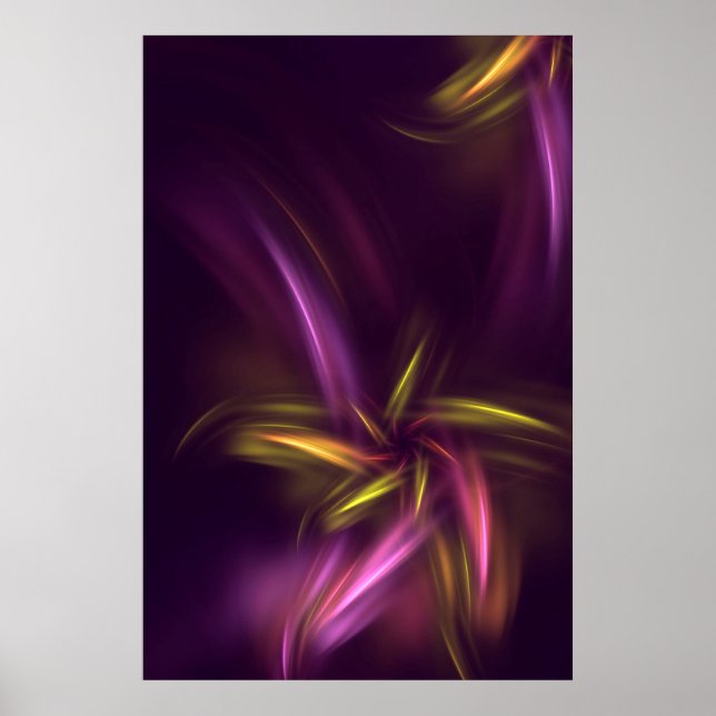Póster Purple Shades Resumen Fantasía Flor (Frente)
