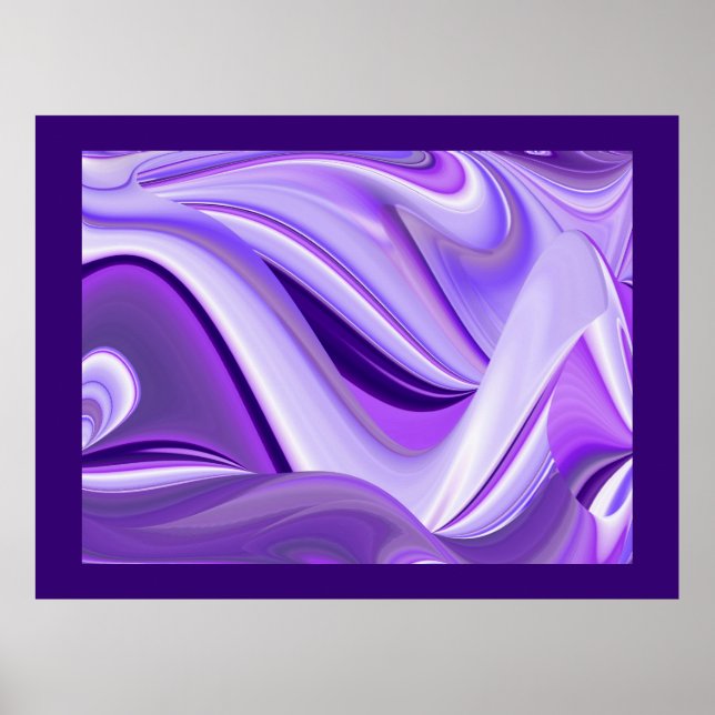 Póster Purple Snow Dreams, Abstract Fantasy Rainbow Art (Frente)