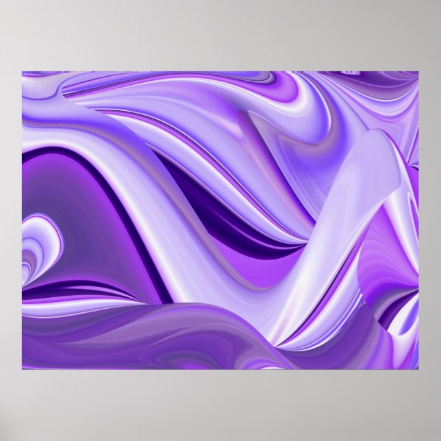Póster Purple Snow Dreams, Abstract Fantasy Rainbow Art (Frente)