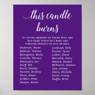 Póster Purple This Candle Burla Un Memorial De Reunión De