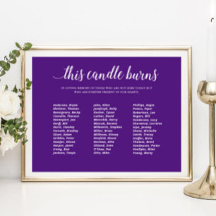 Póster Purple This Candle Burla Un Memorial De Reunión De
