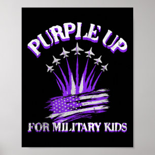 Póster Purple Up For Military Kids Day American Children