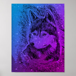 Póster Purple Wolf