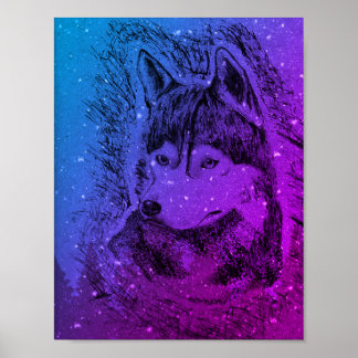 Póster Purple Wolf
