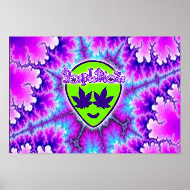 Póster PurpleBlaZe cabeza alienígena tipo trippy poster (Frente)