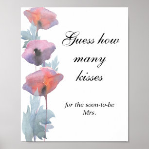 Póster Púrpura amapola cuántos besos duchones de novia