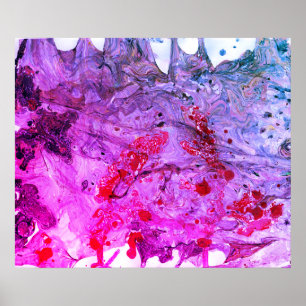 Póster Púrpura Azul Rojo Azul Púrpura Moderno Abstracto A