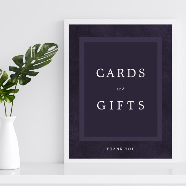Póster Púrpura boda simple y elegante tarjetas y signo de (Subido por el creador)