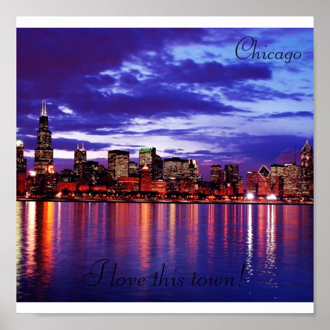 Póster Púrpura CHicago, lienzo (Frente)