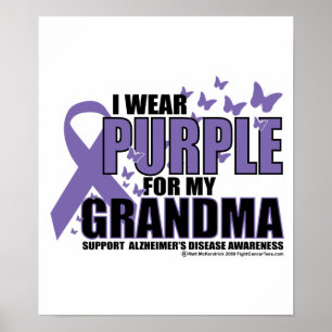Póster Púrpura de Alzheimers para la ABUELA