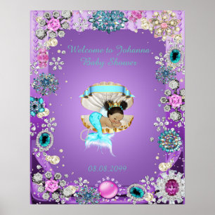 Póster Púrpura de la sirena del poster, joyería