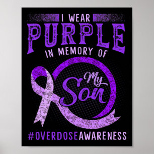 Póster Púrpura En Memoria De Mi Hijo Cinta De Concienciac