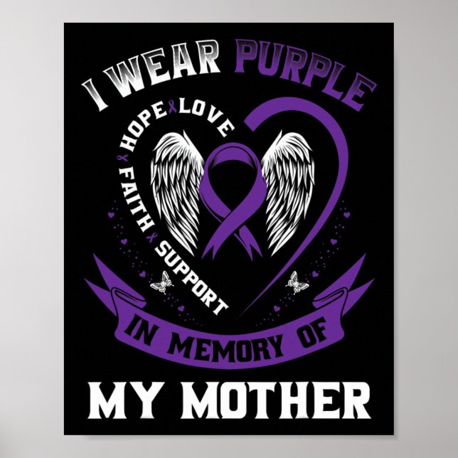 Póster Púrpura En Memoria De Mi Madre Madre Epilepsia Awa (Frente)
