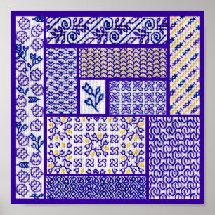 Póster Púrpura en mosaico