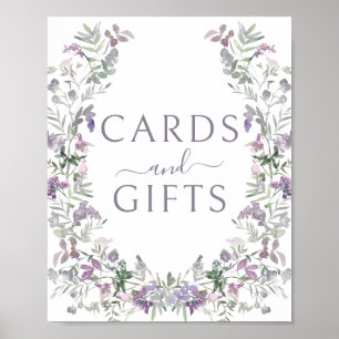 Póster Púrpura Floral Bodas y Regalos Poster de Rótulo