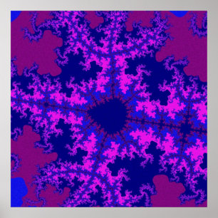 Póster Púrpura Fractal Splash