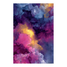 Púrpura Magenta Oro Tinta Alcohol Nebulosa Flujo