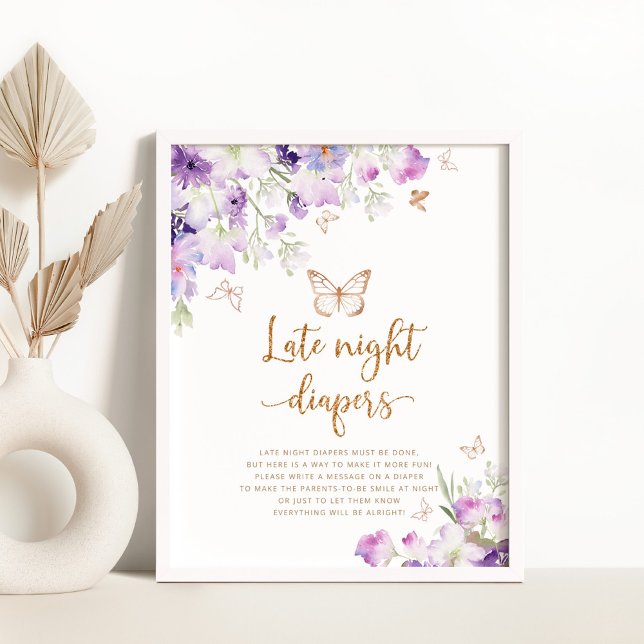 Póster Púrpura mariposa de oro Juego de pañales nocturnos (Subido por el creador)